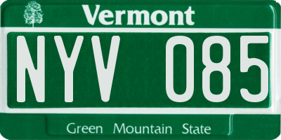VT license plate NYV085