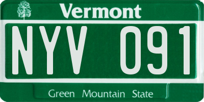 VT license plate NYV091
