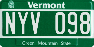 VT license plate NYV098