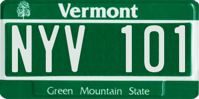 VT license plate NYV101