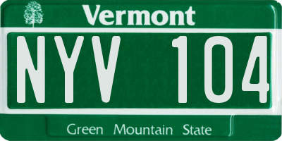 VT license plate NYV104