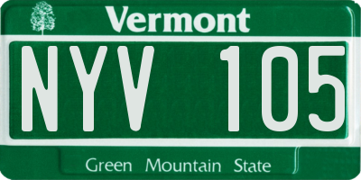 VT license plate NYV105