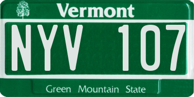 VT license plate NYV107