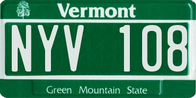 VT license plate NYV108