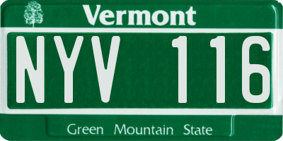 VT license plate NYV116