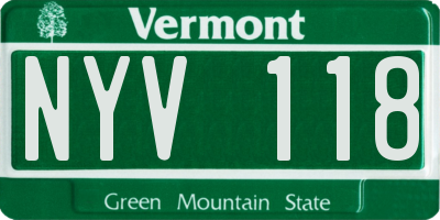 VT license plate NYV118