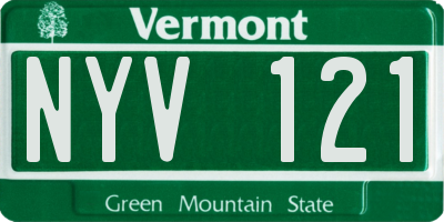 VT license plate NYV121