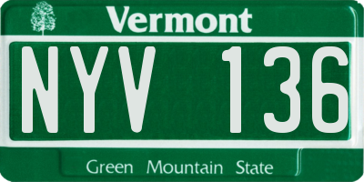 VT license plate NYV136