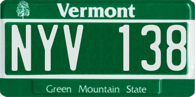 VT license plate NYV138