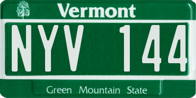 VT license plate NYV144