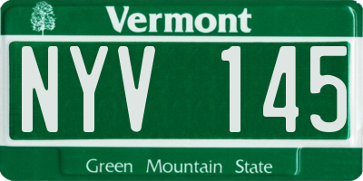 VT license plate NYV145