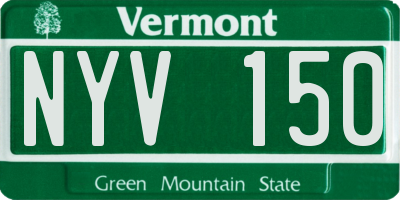 VT license plate NYV150