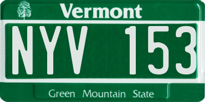 VT license plate NYV153