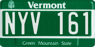 VT license plate NYV161