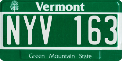 VT license plate NYV163