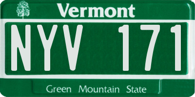 VT license plate NYV171