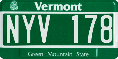 VT license plate NYV178