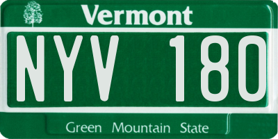 VT license plate NYV180