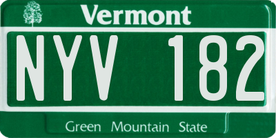 VT license plate NYV182