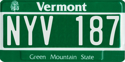 VT license plate NYV187