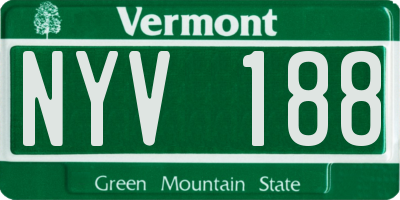 VT license plate NYV188