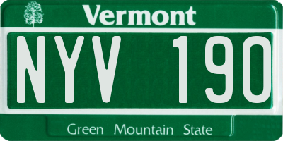 VT license plate NYV190