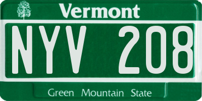 VT license plate NYV208