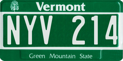 VT license plate NYV214