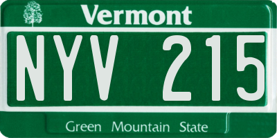 VT license plate NYV215