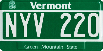 VT license plate NYV220