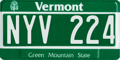 VT license plate NYV224