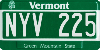 VT license plate NYV225
