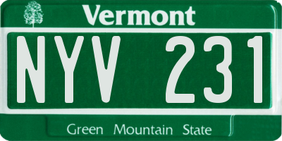 VT license plate NYV231