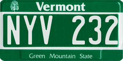 VT license plate NYV232