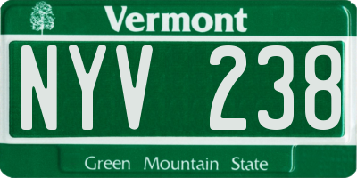 VT license plate NYV238