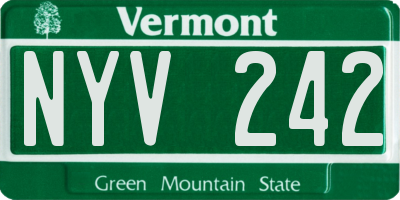 VT license plate NYV242