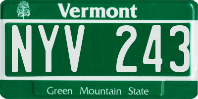 VT license plate NYV243