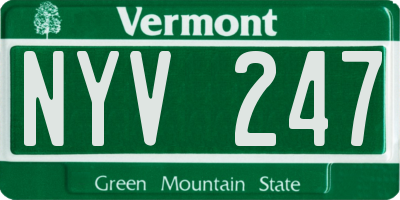 VT license plate NYV247