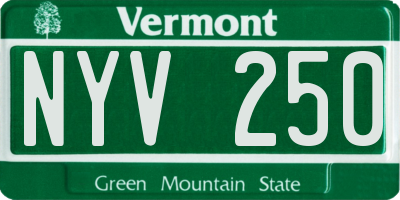 VT license plate NYV250
