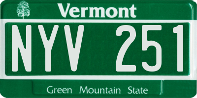 VT license plate NYV251