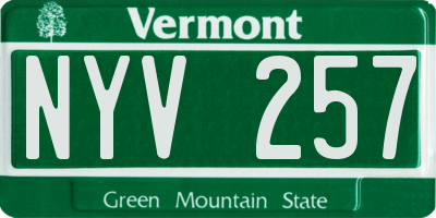 VT license plate NYV257