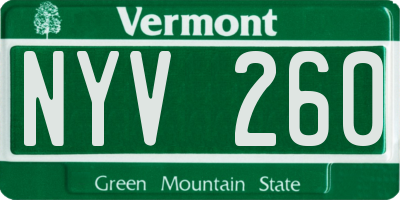 VT license plate NYV260