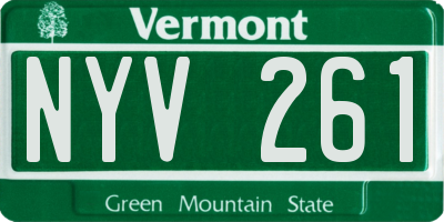 VT license plate NYV261