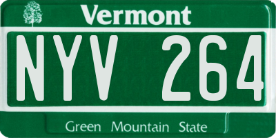 VT license plate NYV264