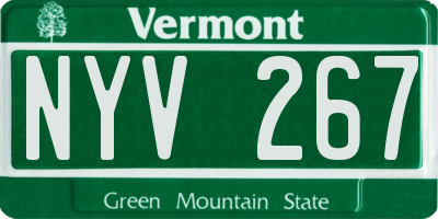 VT license plate NYV267