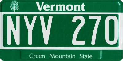 VT license plate NYV270