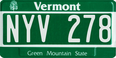 VT license plate NYV278
