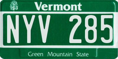 VT license plate NYV285