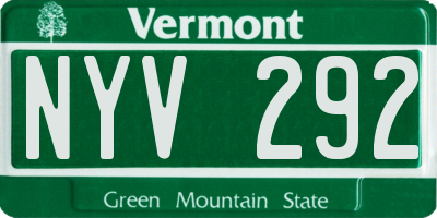 VT license plate NYV292