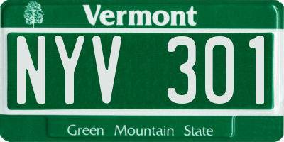 VT license plate NYV301